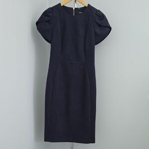 Calvin Klein Suede Scuba Feel Navy Blue Dress